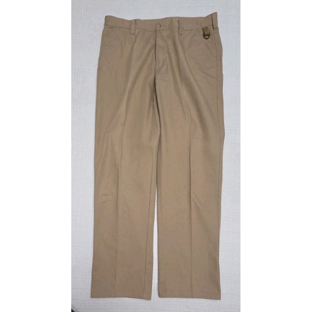 Orvis Beige Khaki Canvas Striaght Leg Cotton Pant Men Size 36x34 Hiking Outdoors